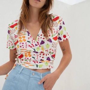 Lisa Says Gah Lucille Rib Knit Wrap Top